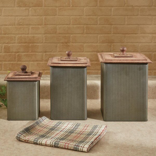 Norwood Canisters with Wood Lids Set of 3 Park Designs